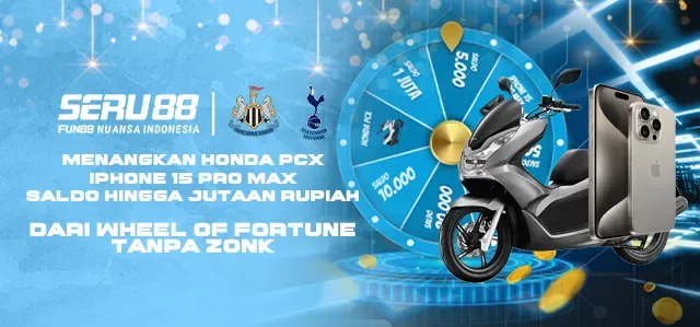 Banner SERU88 wheel of fortune hadiah motor Honda PCX dan iPhone