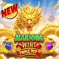 Slot Mahjong Wins Triple Pot dengan naga emas