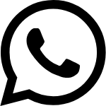 Ikon logo WhatsApp hitam